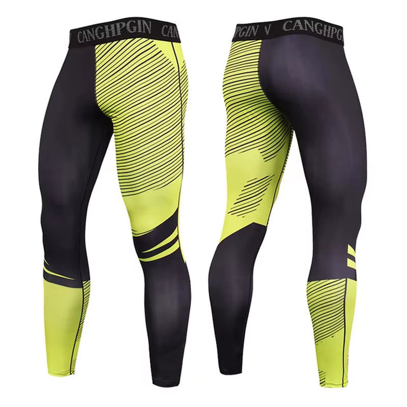 Men'S Running Leggings Sportswear Quick Dry Gym Fitness Tights Workout Training Jogging Sports Trousers Compression Sport Pants