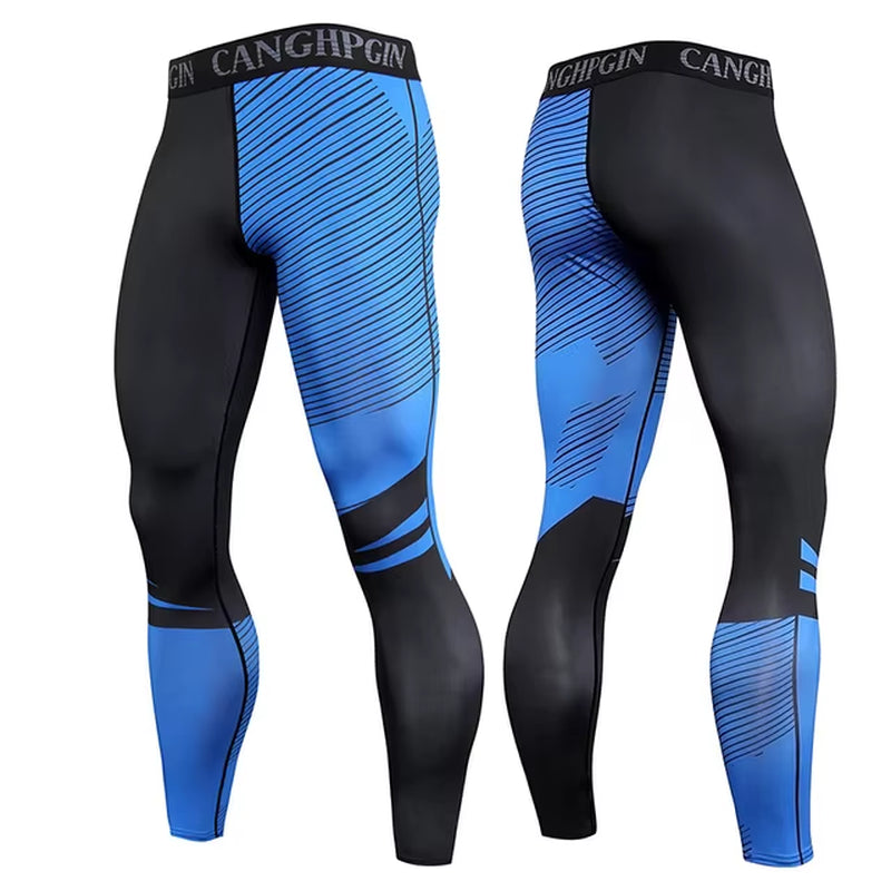 Men'S Running Leggings Sportswear Quick Dry Gym Fitness Tights Workout Training Jogging Sports Trousers Compression Sport Pants