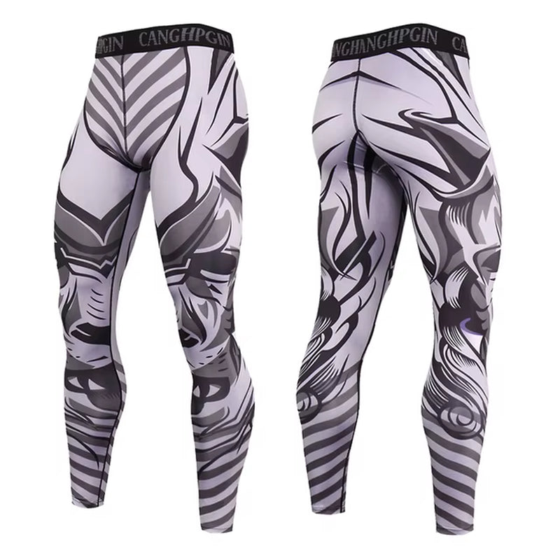 Men'S Running Leggings Sportswear Quick Dry Gym Fitness Tights Workout Training Jogging Sports Trousers Compression Sport Pants