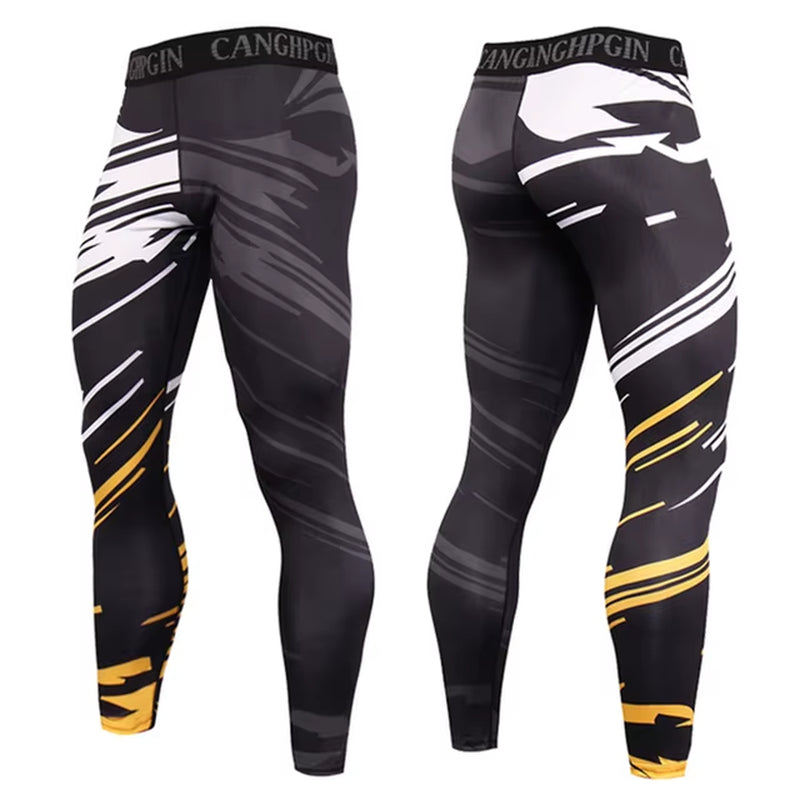 Men'S Running Leggings Sportswear Quick Dry Gym Fitness Tights Workout Training Jogging Sports Trousers Compression Sport Pants