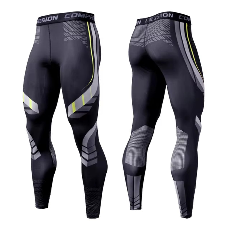 Men'S Running Leggings Sportswear Quick Dry Gym Fitness Tights Workout Training Jogging Sports Trousers Compression Sport Pants