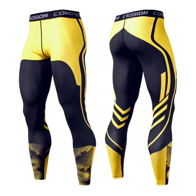 Men'S Running Leggings Sportswear Quick Dry Gym Fitness Tights Workout Training Jogging Sports Trousers Compression Sport Pants