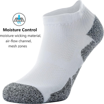 Unisex Cushioned Compression Athletic Ankle Socks Multipack