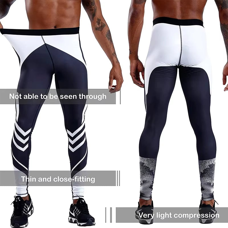 Men'S Running Leggings Sportswear Quick Dry Gym Fitness Tights Workout Training Jogging Sports Trousers Compression Sport Pants