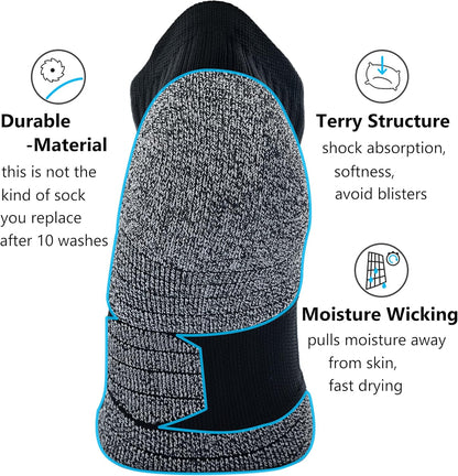 Unisex Cushioned Compression Athletic Ankle Socks Multipack