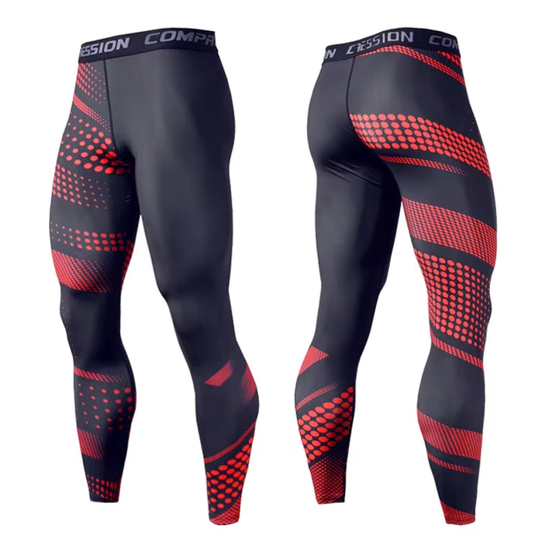 Men'S Running Leggings Sportswear Quick Dry Gym Fitness Tights Workout Training Jogging Sports Trousers Compression Sport Pants