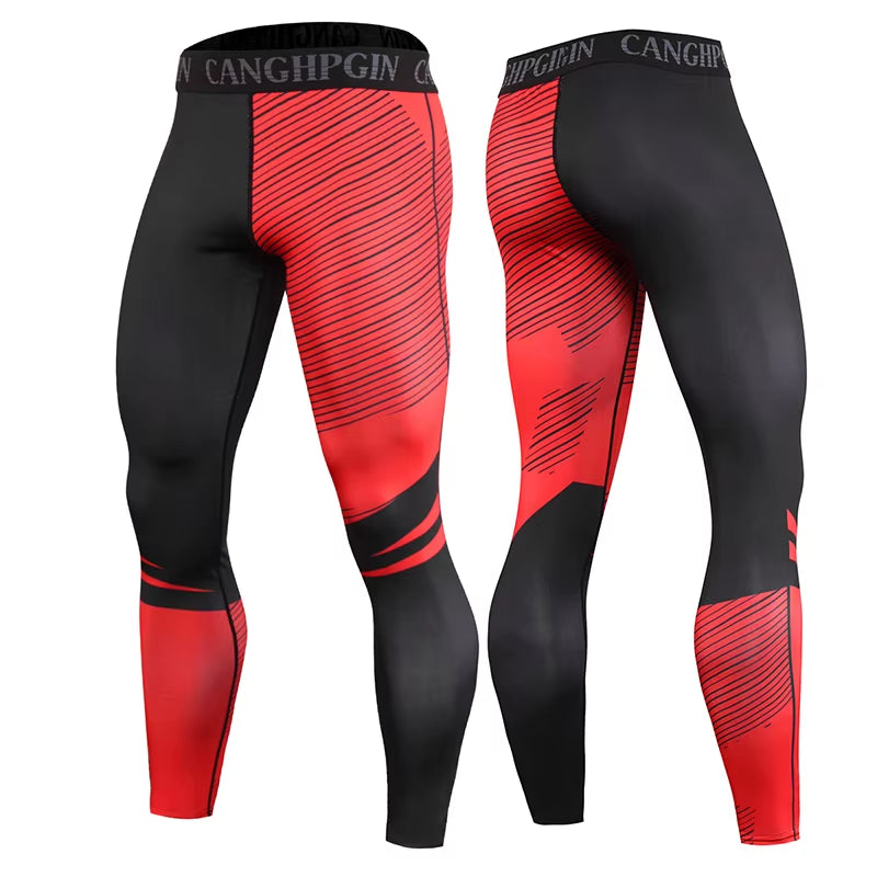 Men'S Running Leggings Sportswear Quick Dry Gym Fitness Tights Workout Training Jogging Sports Trousers Compression Sport Pants