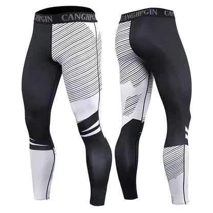 Men'S Running Leggings Sportswear Quick Dry Gym Fitness Tights Workout Training Jogging Sports Trousers Compression Sport Pants